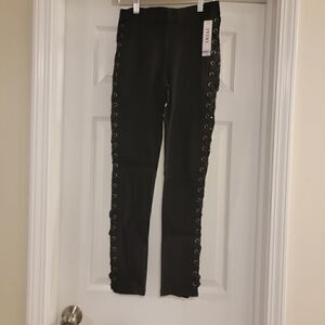 IVINI 🖤🤍🖤🤍 side tie stretch pants black size medium NWT